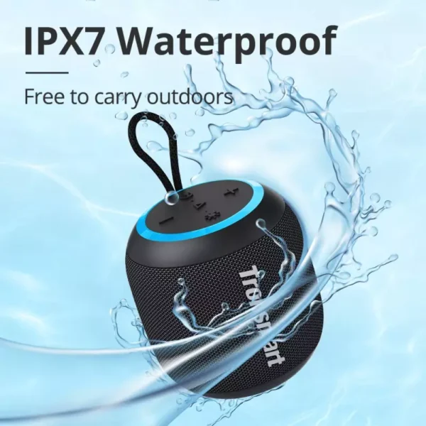 Tronsmart T7 Mini Portable Speaker TWS Bluetooth 5.3 Speaker with Balanced Bass, IPX7 Waterproof, LED Modes for Outdoor – Black - Image 4