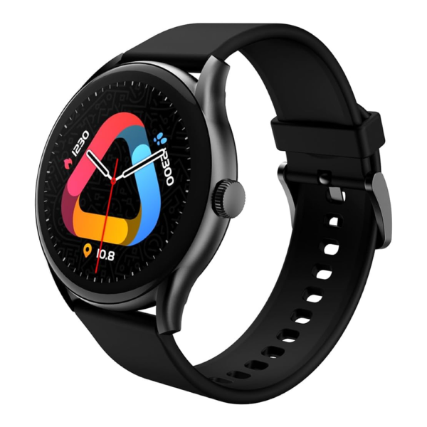 QCY Watch GT Smart Watch With Retina 1.43 AMOLED HD Display, Peak-Brightness Sunlight Display, Metal Watch Frame and Crown, Health Monitoring, Up to 10 Days Battery Life and 100 + Sports Modes - Black
