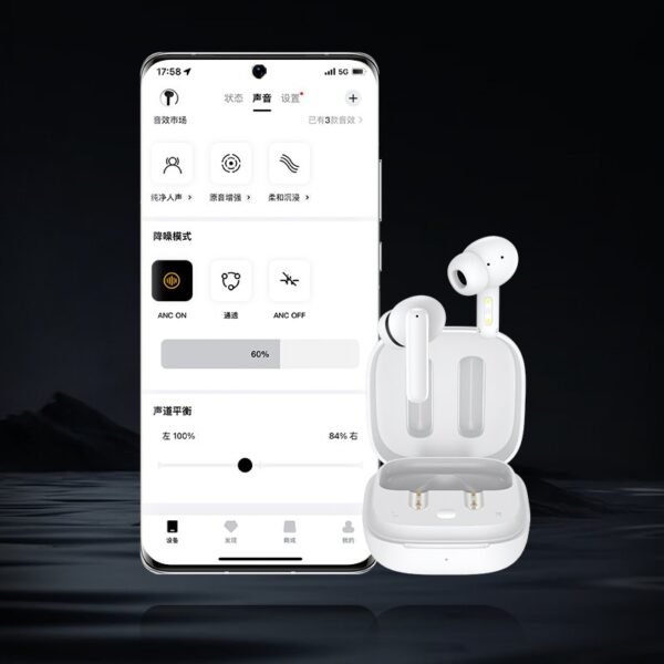 QCY T13 ANC Wireless Earbuds White - Image 7