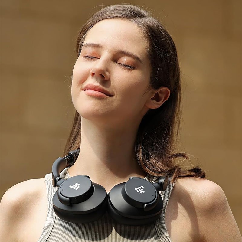 Tronsmart Q20S Hybrid Active Noise Cancelling Over Ear Headphones with Mic, Hi-Res Audio, 60H Playtime, Deep Bass Custom EQ via App, Comfort Fit, for Travel Home Office - Black - Image 3